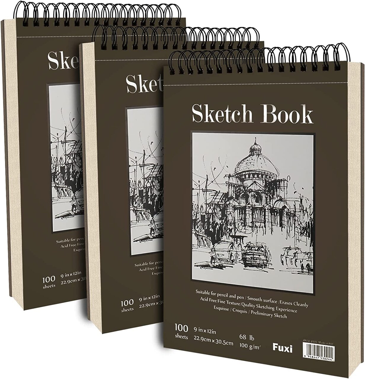 9 X 12 Inches Sketch Book, Top Spiral Bound Sketch Pad, 1 Pack 100-Sheets  (68Lb/100Gsm), Acid Free Art Sketchbook Artistic Drawing Painting Writing  Paper for Kids Adults Beginners Artists